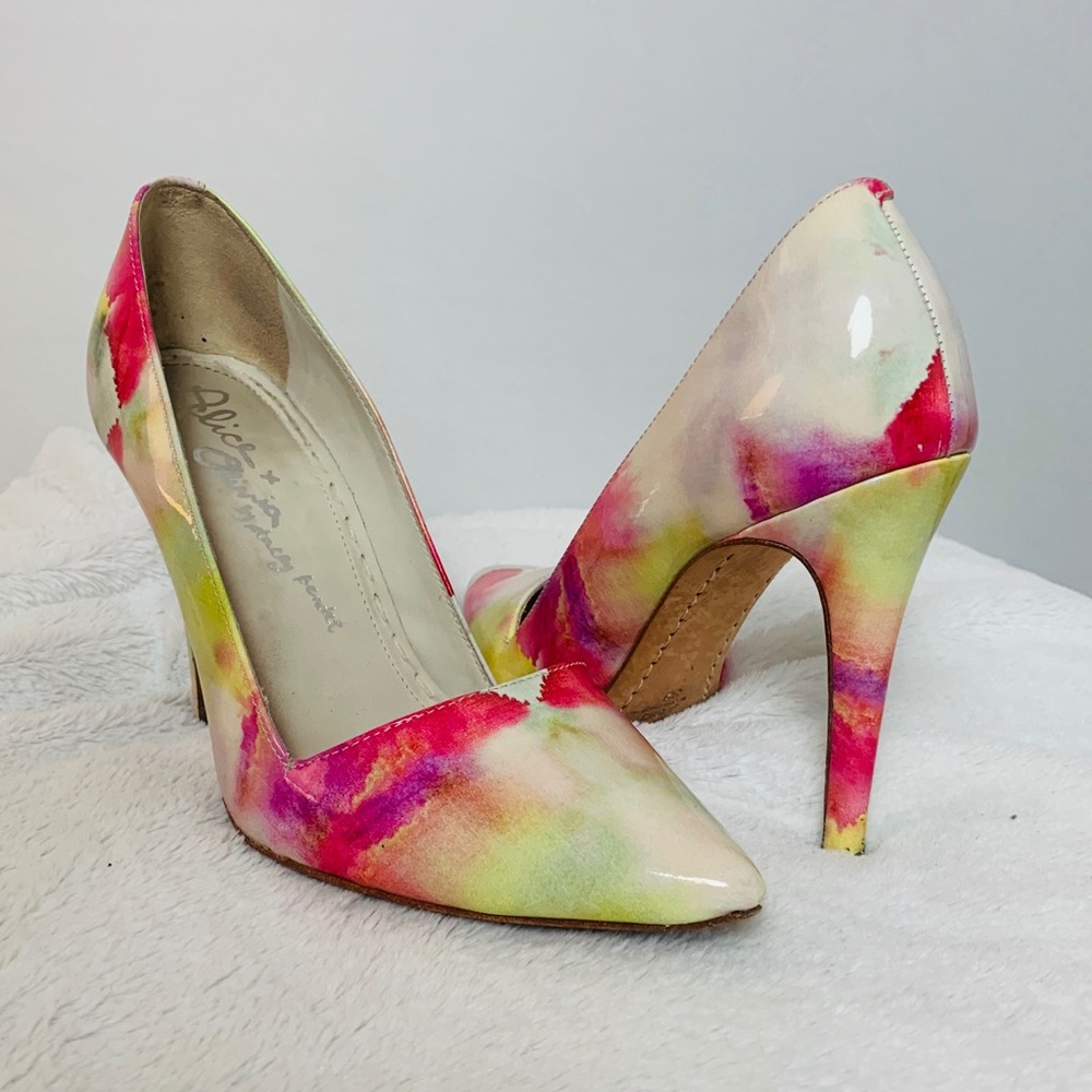 ALICE + OLIVIA | watercolor colorful heels